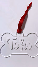 Load image into Gallery viewer, Clear Dog Bone Christmas Ornament
