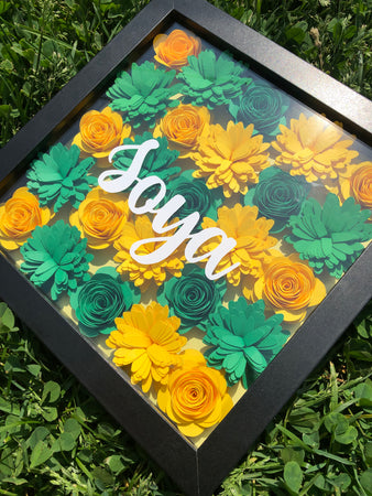 Yellow & Green Full Assorted Personalized Flower Box