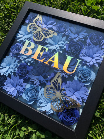 Blue Full Assorted Personalized Flower Box