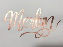 Load image into Gallery viewer, Rosegold Embossed Personalized Faux Calligraphy/ Hand Lettering Signage
