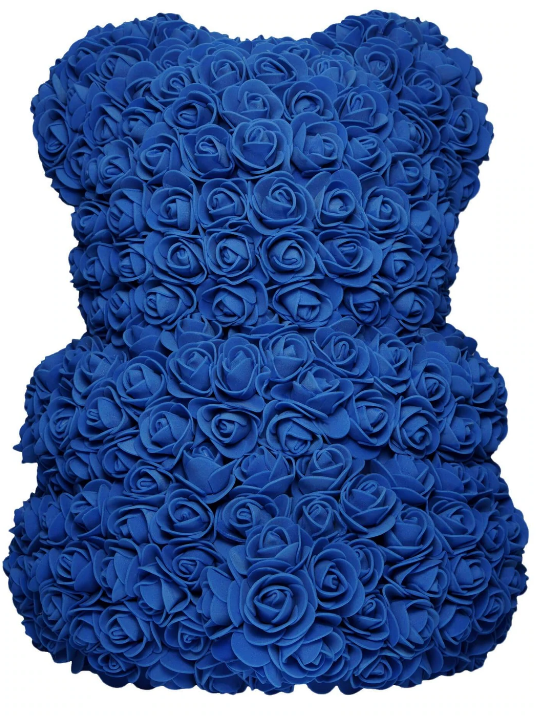 Royal blue top rose bear