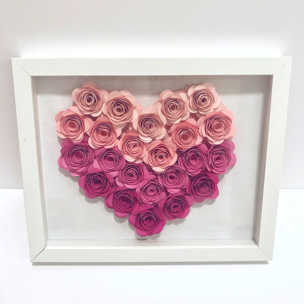 Ombre Heart Paper Flower Box
