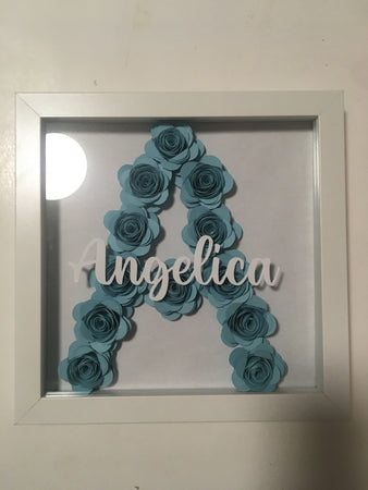 Baby Blue Solid Letter Flower Box